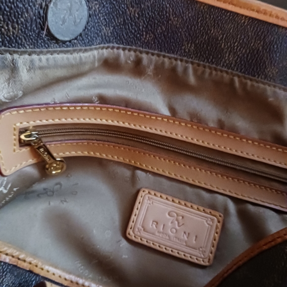 Rioni brown leather handbag purse - Picture 8 of 13